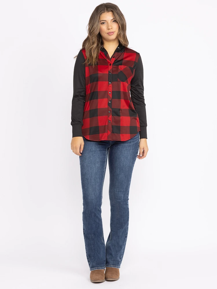 Women's Buffalo Hooded Plaid Shirt