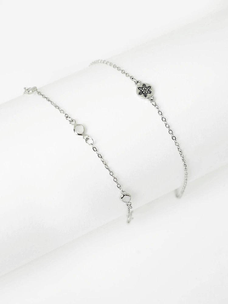 Women's Snowflake Chain Bracelet Set