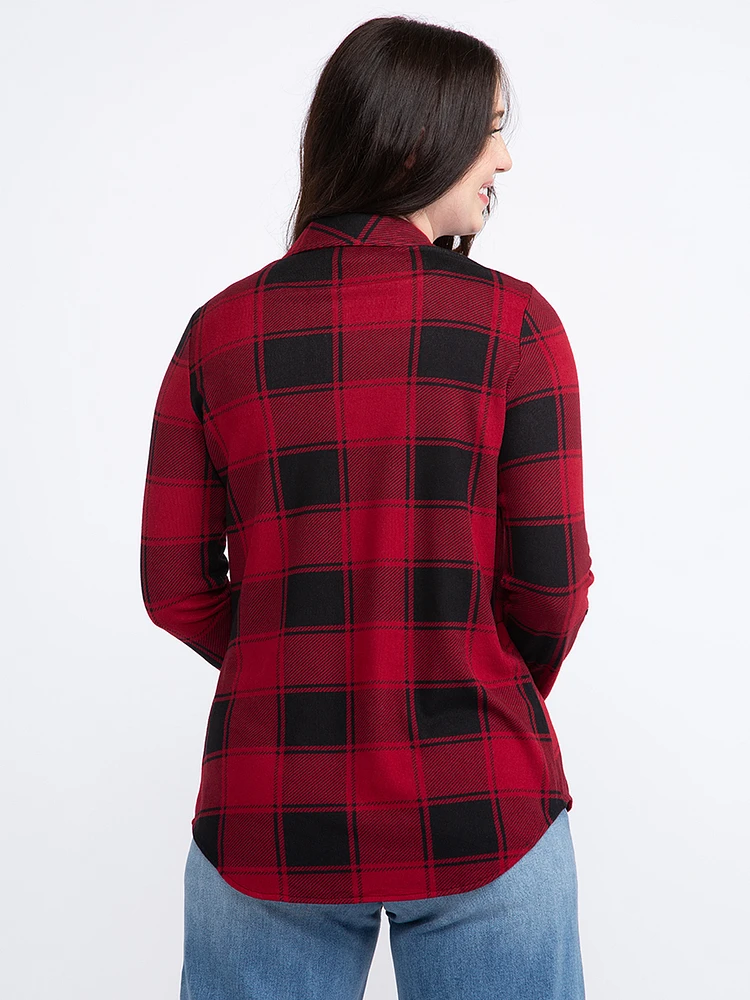 Women's Buffalo Knit Plaid Shirt