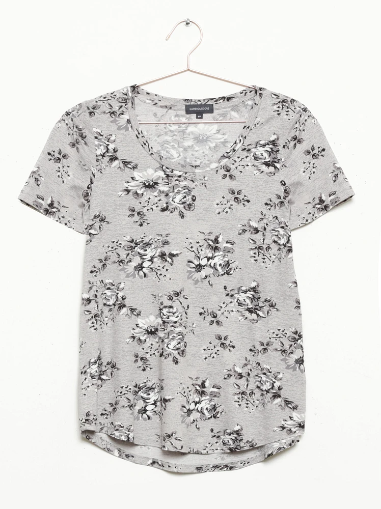 Women's Floral Scoop Neck Tee