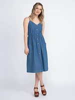 Women's Chambray Midi Dress