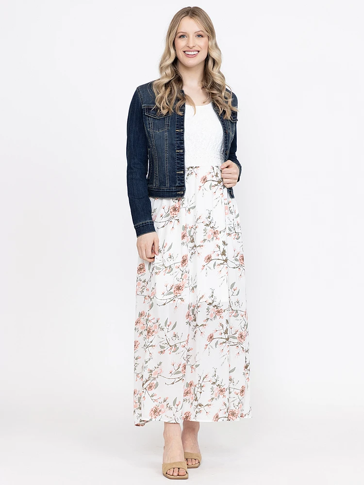 Women's Lace Top Maxi Dress