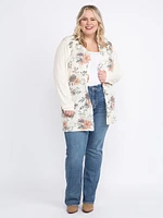 Women's Floral Rib Cardigan