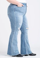 Women's Plus High Rise Destroyed Super Flare Jean