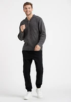 Men's Hooded Waffle Henley