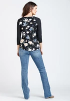 Women's Floral Baseball Tee