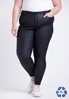 Women's Plus Black Coated Skinny Jeans