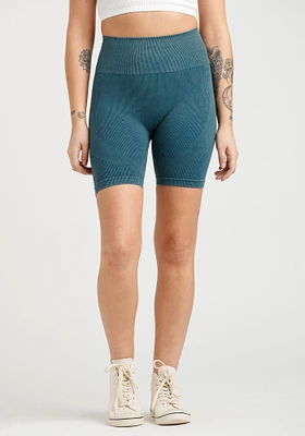 Women's Washed Rib Seamless Bike Short