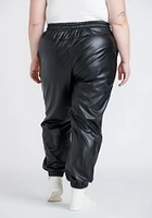 Women's Plus High Rise Faux Leather Jogger