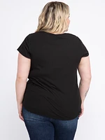 Women's Ruched Cap Sleeve Tee