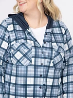 Women's Knit Plaid Hoodie