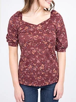 Women's Puff Sleeve Peasant Top