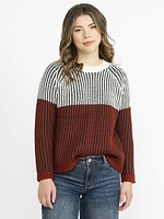 Women's Plated Colour Block Sweater