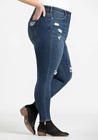 Women's Plus Rip & Repair High Rise Skinny Jeans