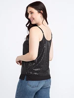 Women's Sequin Strappy Tank