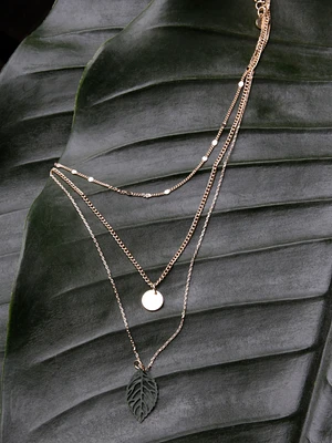 Women's Filagree and Disc Gold Necklace