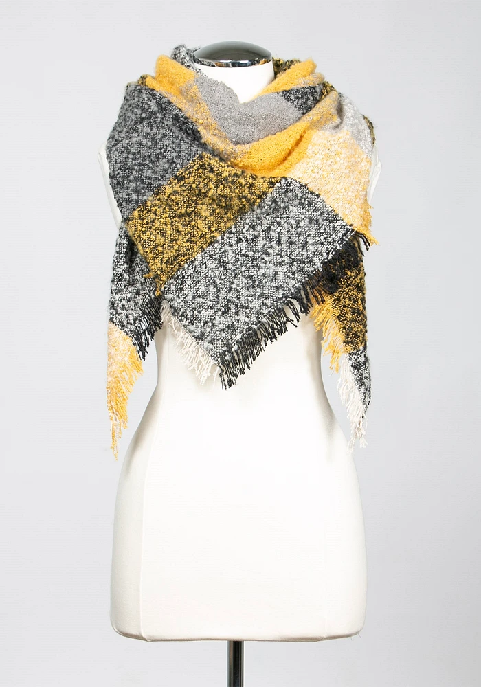 Women's Colour Block Blanket Scarf