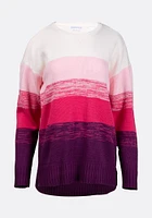 Women's Ombre Crew Neck Sweater