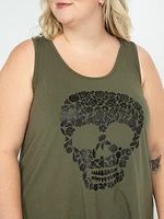 Women's Glitter Skull Racerback Tank