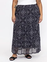 Women's Bandana Mesh Maxi Skirt