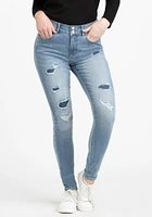 Women's 2 Button Rip & Repair Skinny Jeans