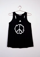 Women's Feather Peace Sign Keyhole Tank