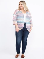 Women's Textured Stripe Cardigan