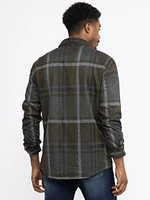 Men's Plaid Knit Flannel Shirt