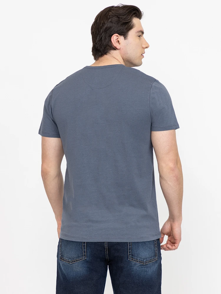 Men's Overdye Notch Henley Tee