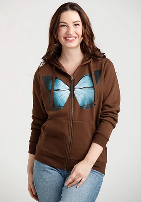 Women's Butterfly Print Full Zip