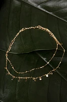 Women's Mini Disc Double Chain Necklace