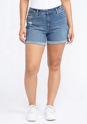 Women's Boyfriend Cuffed Midi Short