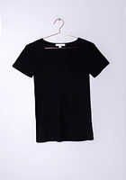 Women's Ribbed Keyhole Tee