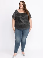 Women's  Shimmer Peasant Top