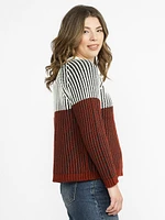 Women's Plated Colour Block Sweater