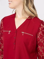 Women's Lace Sleeve Blouse