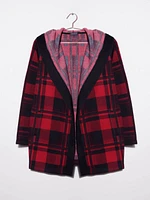 WOMEN'S PLAID HOODED WRAP