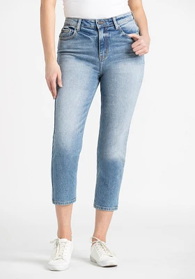 Women's High Rise Crop Straight Jeans