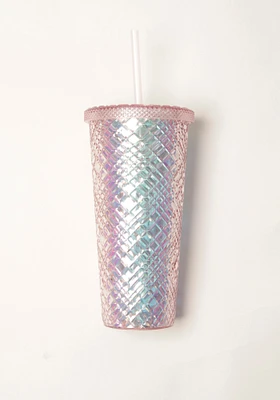 24 oz Diamond Cut Blush Tumbler