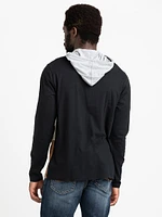 Men's Henley Hooded Shirt