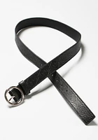 Women's Circle Hardware Embossed Belt