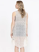 Women's Long Crochet Vest