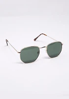 Men's Hexagonal Aviator Sunglasses