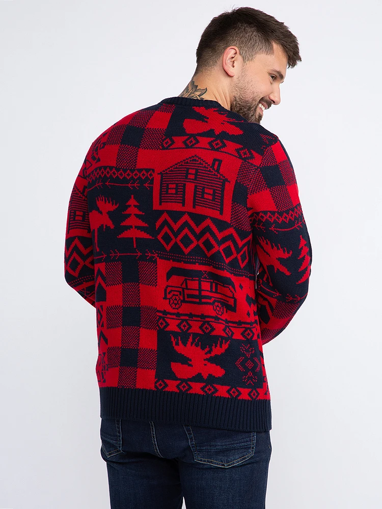 Men's Red Buffalo Sweater