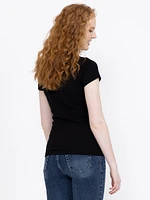 Women's Ribbed Crew Neck Tee