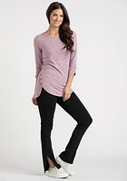 Women's Textured Side Button Top