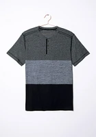 Men's Colour Block Henley Tee