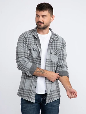 Men's Brushed Knit Plaid Shirt