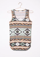 Women's Geometric Side Ruched Tank