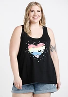 Women's Rainbow Heart Racerback Tank